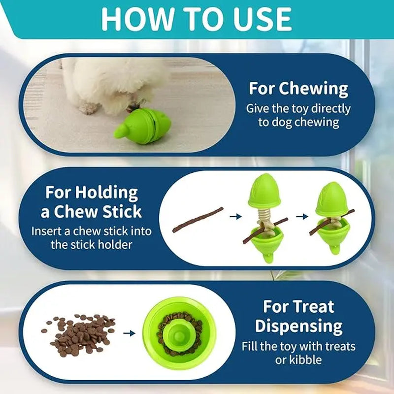 Woyamay Interactive Dog Toys: Durable Treat Dispenser and Bully Stick Holder for Aggressive Chewers, Puzzle Slow Feeder