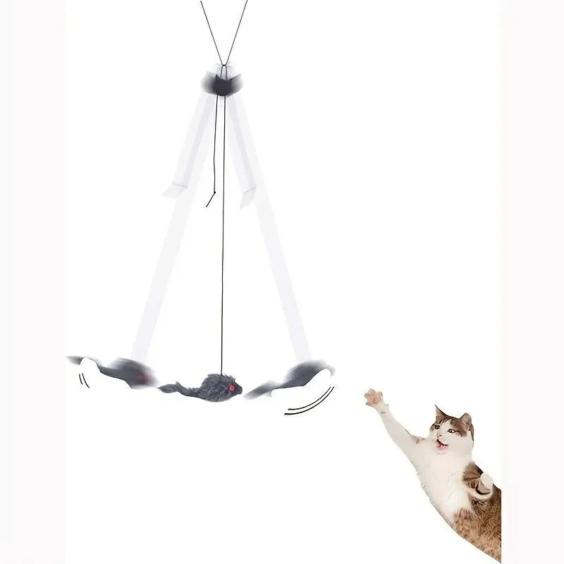 Interactive Mouse Design Cat Teaser Toy - Hanging Door Toy for Indoor Cats and Kittens, Perfect Valentine's Day Gift