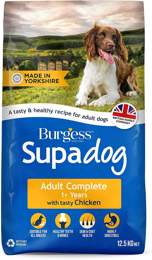 Burgess  Adult Dry Dog Food with Tasty Chicken 12.5 Kg, Multicoloured