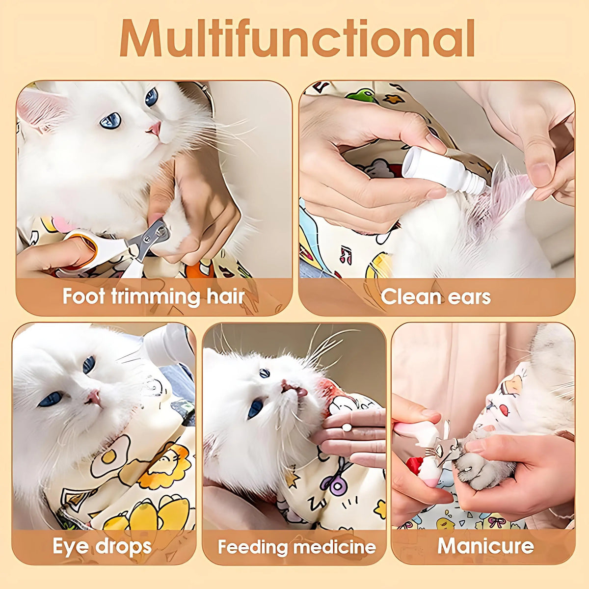 Reusable Cat Grooming Wrap