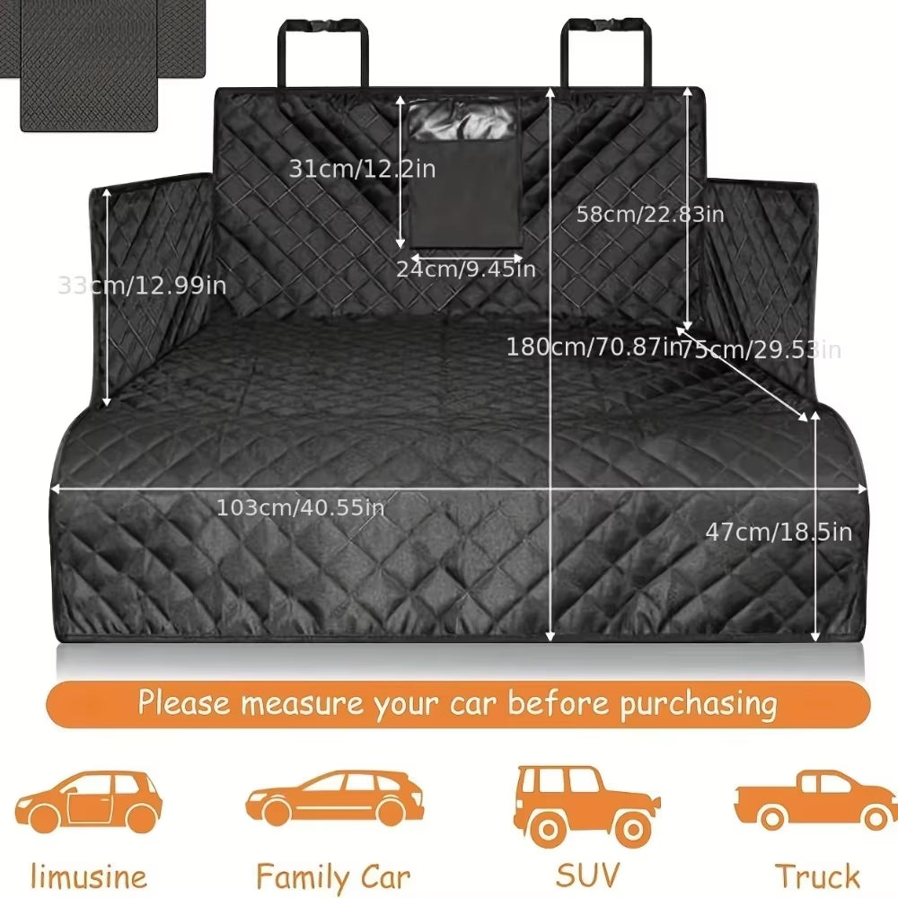 Wear-Resistant Waterproof Dog Carrier and Car Seat Cover for SUVs - Portable and Durable Vehicle Protection with Easy Installation
