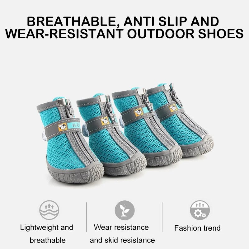 Non-Slip Dog Shoes with Thick Plush Protection and Breathable Design for Outdoor Activities