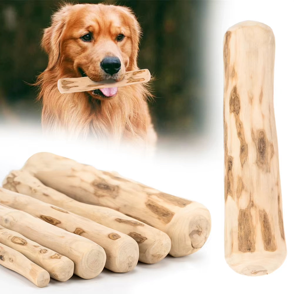 Natural Coffee Wood Dog Chewing Toy - Bite-Resistant Teeth Grinding Rod for Anxiety Relief