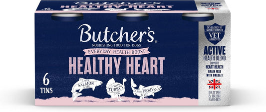 Complete Wet Can Adult Dog Food Healthy Heart Pack 6X390G | Grain Free for Sensitive Stomachs - Supports Heart Health - British & Irish Farmed - Contains Salmon, Turkey & Trout Recipes