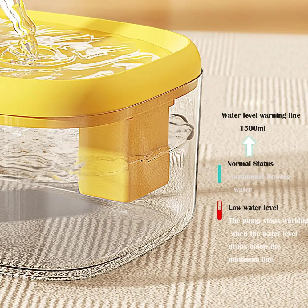Automatic USB Cat Water Fountain, Automatic Pet Drinking Dispenser with Filter, Transparent Gray Circulating Fresh Water Bowl for Cats & Small Dogs