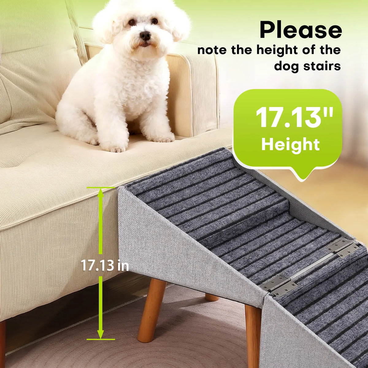 2-in-1 Puppy and Pet Stair Ramp 17"