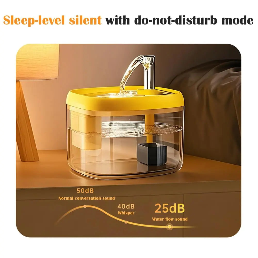 Automatic USB Cat Water Fountain, Automatic Pet Drinking Dispenser with Filter, Transparent Gray Circulating Fresh Water Bowl for Cats & Small Dogs