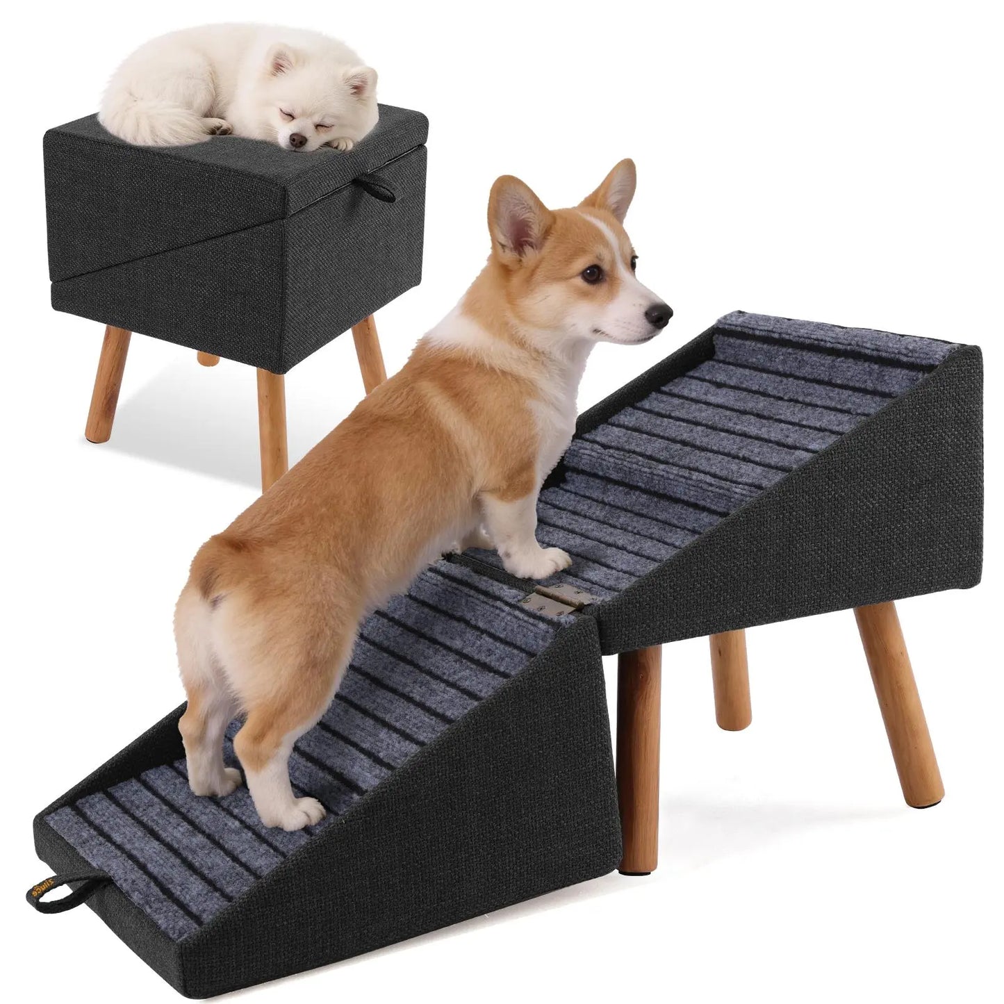 2-in-1 Puppy and Pet Stair Ramp 17"