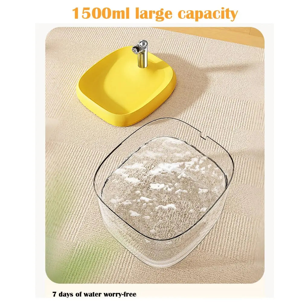 Automatic USB Cat Water Fountain, Automatic Pet Drinking Dispenser with Filter, Transparent Gray Circulating Fresh Water Bowl for Cats & Small Dogs