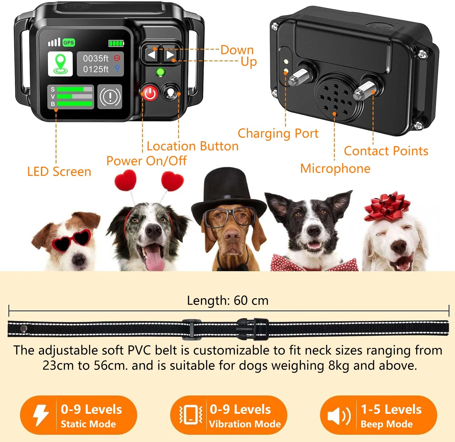 GPS-Based Wireless Dog Fencing System - Advanced Satellite Technology with Range of 15 to 2000 Meters