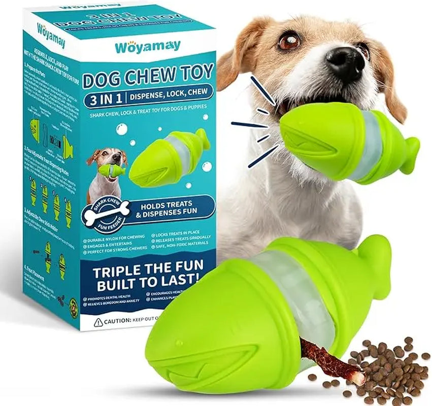Woyamay Interactive Dog Toys: Durable Treat Dispenser and Bully Stick Holder for Aggressive Chewers, Puzzle Slow Feeder