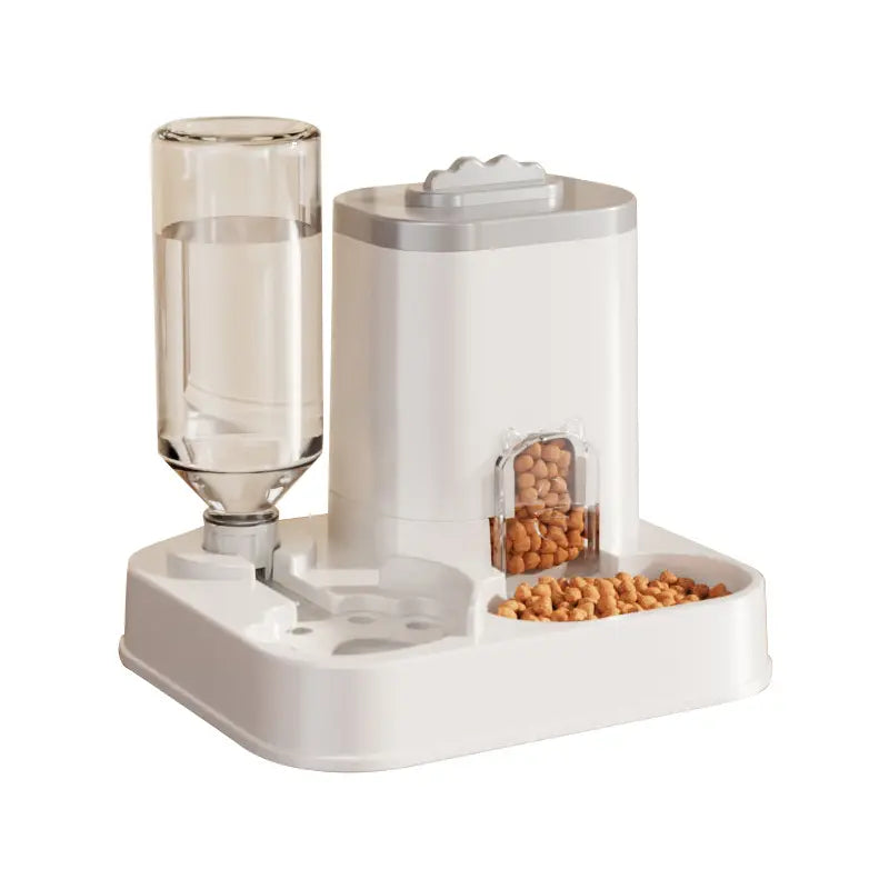 Cat Water Dispenser with Integrated Food Basin