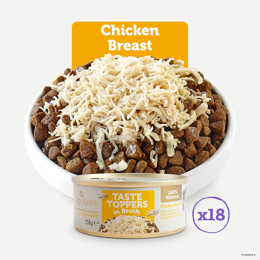 100% Natural Wet Dog Food Tin, Chicken with Rice in Broth 156G (18 X 156G Tins)