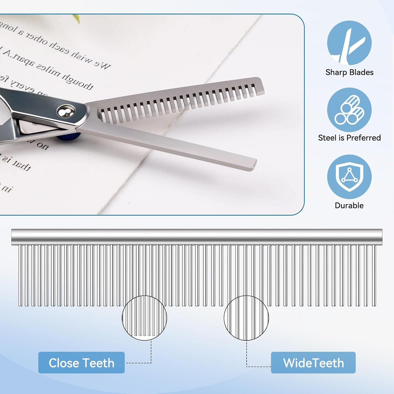 Professional 6-Piece Curved Dog Grooming Scissors Set with Safety Round Tips and Storage Bag - Stainless Steel Pet Hair Trimming Tools